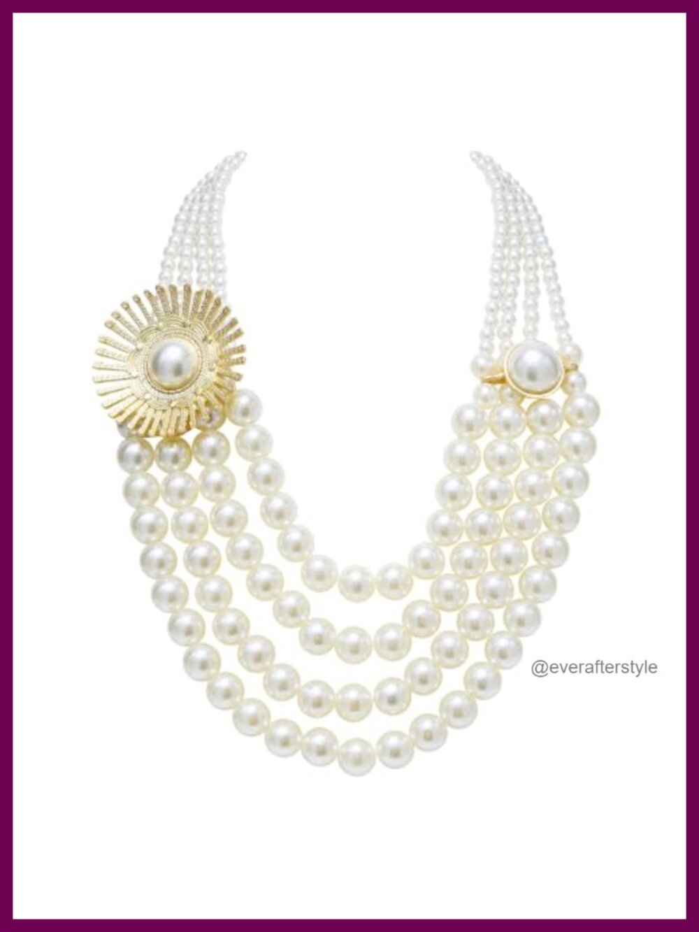 Pearl Sunflower Charm Layered Necklace Gold Plated Faux Pearl Women Jewelry